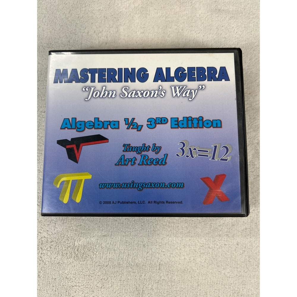Saxon Math Mastering Algebra 1/2 3rd Edition DVD Set Art Reed Complete